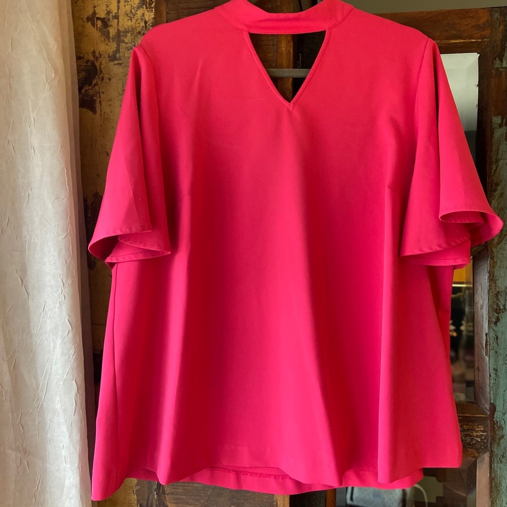 Lane Bryant pink flare Blouse